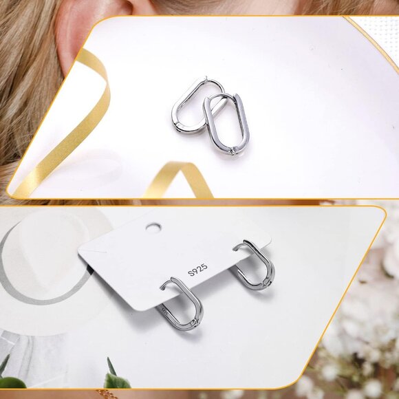 Comfortable and Stylish S925 Silver Hoop Earrings for All Occasions - 2pcs Set - Picture 7 of 7